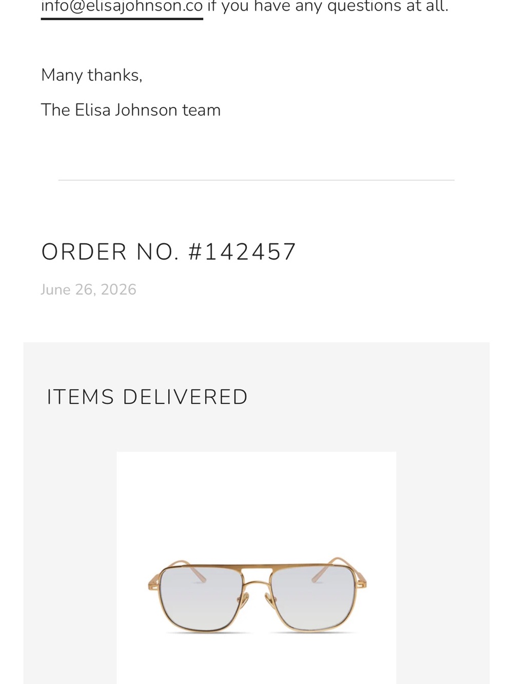 Elisa Johnson Jane Gold Metal Glasses - Picture 3 of 3
